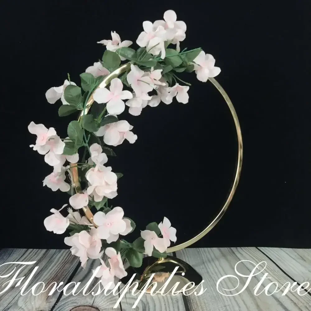 Centro de mesa de arco de boda, soporte de flores dorado redondo, estante  de florero de metal para decoración de mesa, suministros de fiesta,  decoración de matrimonio, nuevo estilo - AliExpress, image size:1000x1000