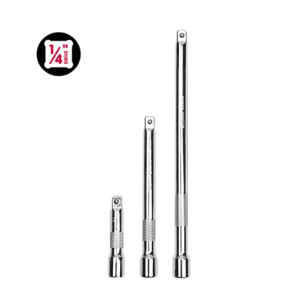 1/4‘’ Drive Socket Extension Bar Ratchet Wrench Extender Extension Rod 50mm 100mm 150mm Sleeve Connecting Rod Hand Tools 5