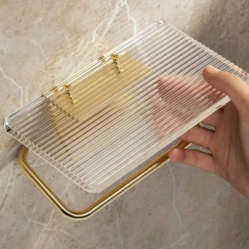 Toilet Paper Holder with Phone Shelf Bathroom Toilet Paper Roll Holder Acrylic Roll Paper Holder Tissue Hanger Phone Holder 4