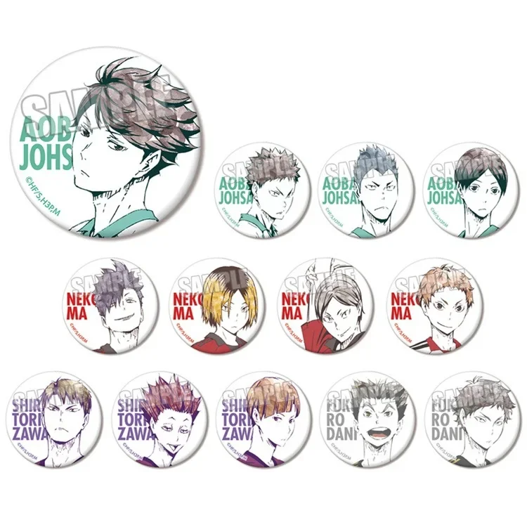 

Oikawa Tooru Kenma Kozume Keiji Akaashi Volleyball Sports HD Pattern Costumes Badge Anime Peripherals for Backpack Decoration