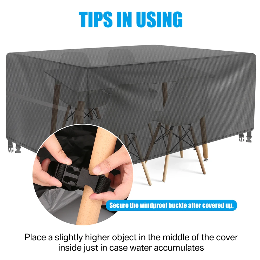 Outdoor Furniture Covers Waterproof Rain Snow Dust Wind-Proof Anti-UV Oxford Fabric For Garden Lawn Patio Bar Table Chair Protection