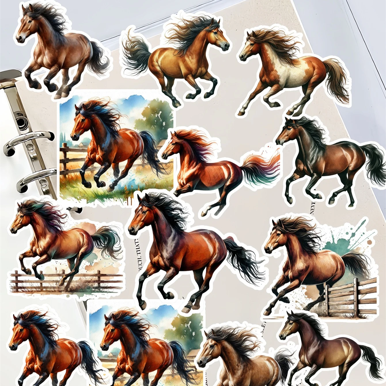 20 Stück süße galoppierende Ross-Pferd-Aufkleber für Gepäck, Skateboard, Telefon, Laptop, Moto, Fahrrad, Wand, Gitarre/DIY, Scrapbooking-Tagebuch