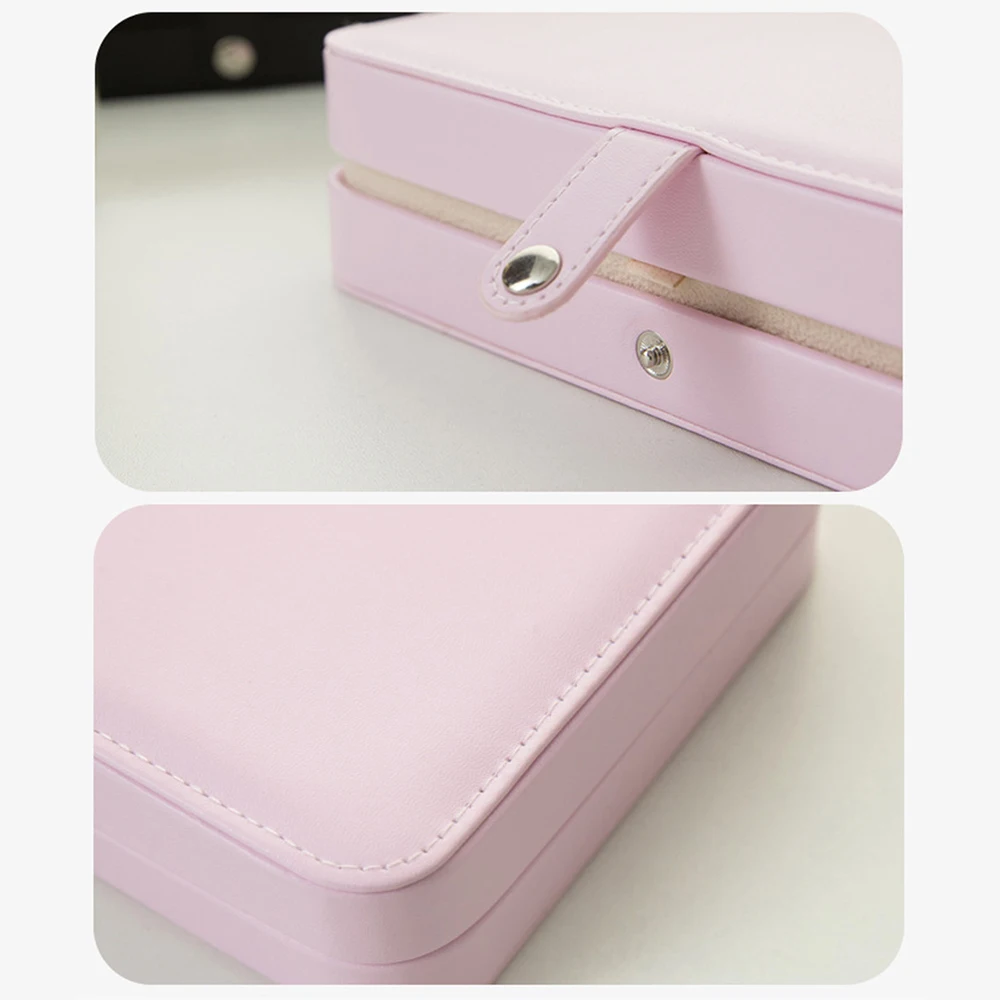 1Pcs PU Leather Double Layer Multifunctional Waterproof Jewelry Storage Box Travel Portable For Ring Earrings Necklace Bracelet