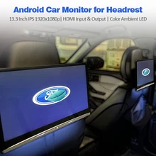 13.3 inch Android Hoofdsteun Monitor Car Rear Seat Entertainment 4K Scherm Ondersteuning Bluetooth Miracast Wifi Hdmi Youtube Netflix Auto tv