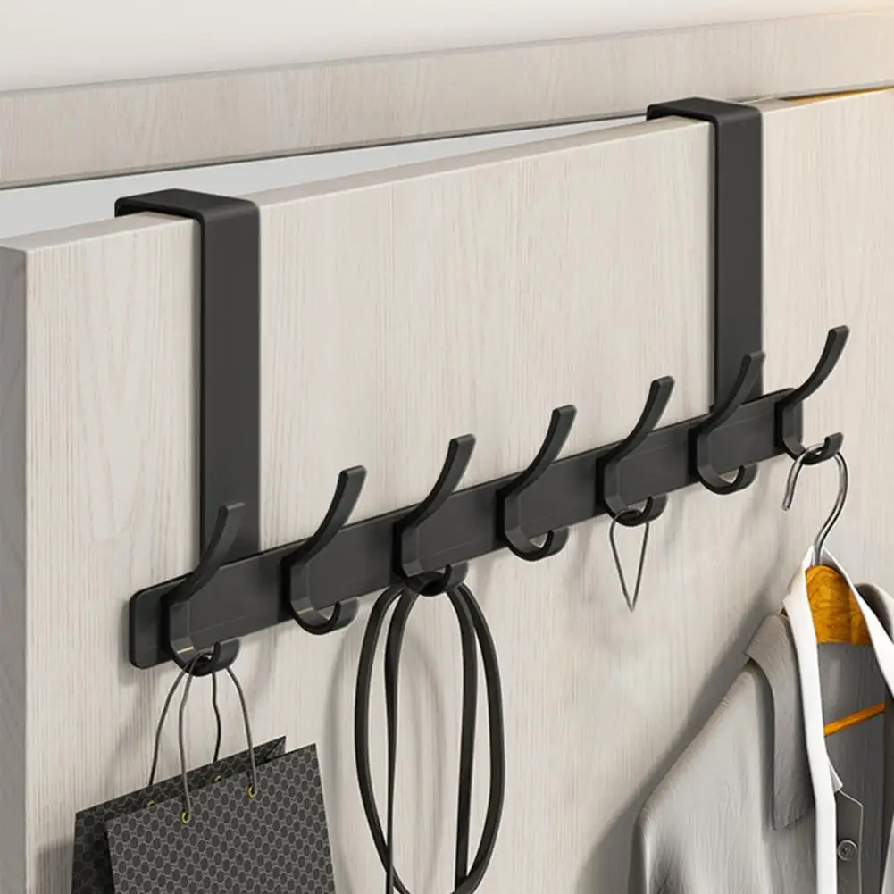 

Heavy Duty Over Door Hook with Removable 5/6/7 Hooks Carbon Steel Hanging Organizer Rack for Coats Towels Bags Hats Scarves