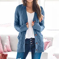 Autumn And Winter Sweaters Womens Open Long Sleeve Knit Boho Patchwork Coat Cardigan Pockets Open Front Cardigan For Ladies 1
