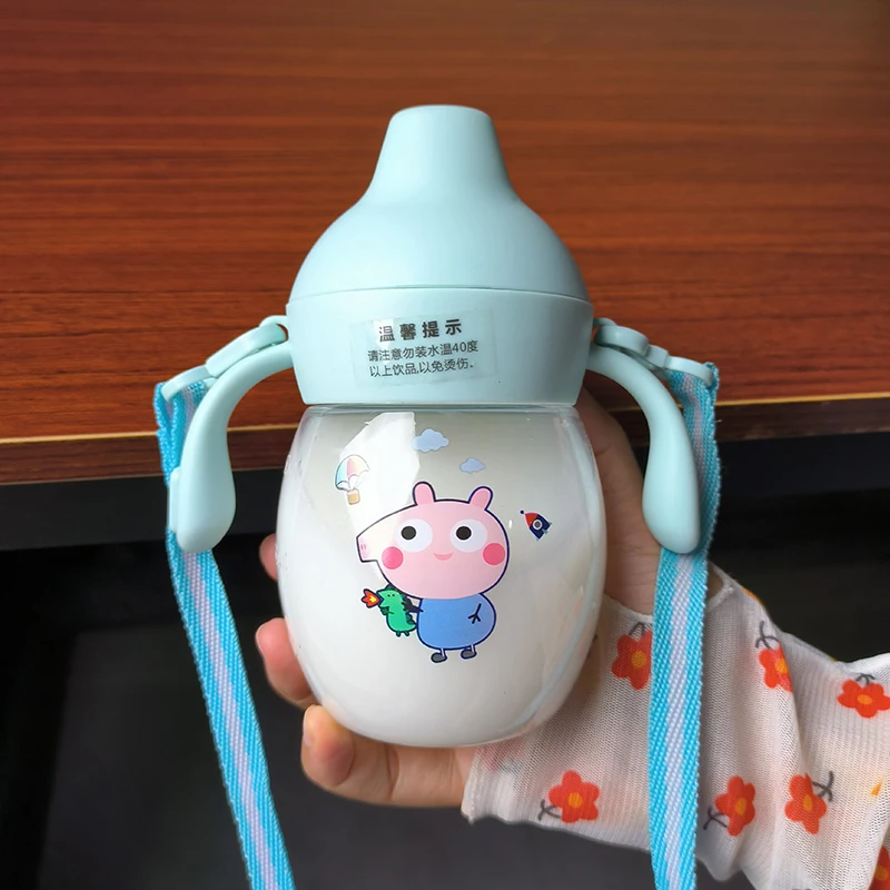 Kids Children Cartoon Animal School Drinking Water Straw Bottle Gravity Ball Straw Baby Cup Shoulder Strap Water Bottle drinking cup,drinking water bottle