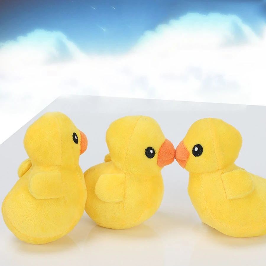1PC Dog Teeth Grinding Toy Pet Puzzle Puzzle Voice Plush Yellow Duck