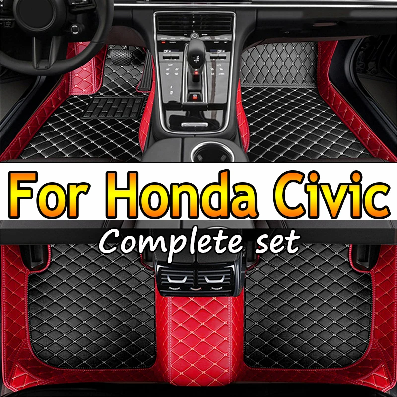 

Car Floor Mats For Honda Civic 2015 2014 2013 2012 Auto Decoration Leather Carpets Accessories Styling Parts Protect Waterproof