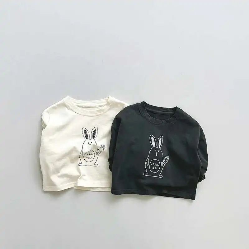 Frühling Herbst Kinder T-Shirts 1-8Y Jungen Mädchen Baumwolle Druck Langarm T Shirts Tops Tees Kleinkind Tragen Für Kinder Kleidung Neue – Detail 2