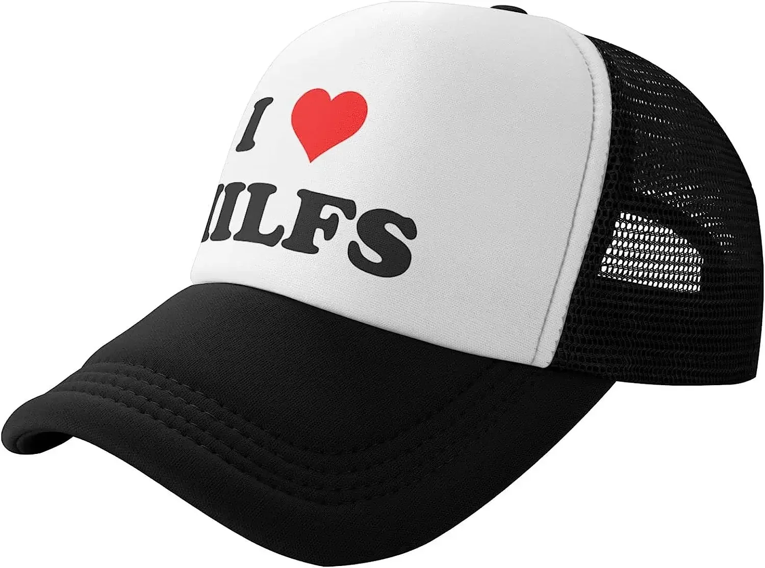 

I Heart Milfs Trucker Hat Sports Baseball Cap Hot Fashion Funny Casual Hip-Hop Unisex Leisure Adjustable Size For Travel Gift