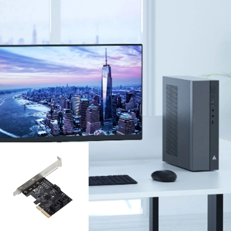 

Эффективная карта PCIe от SATA3.0 до 5-портовой карты расширения для сборок ПК