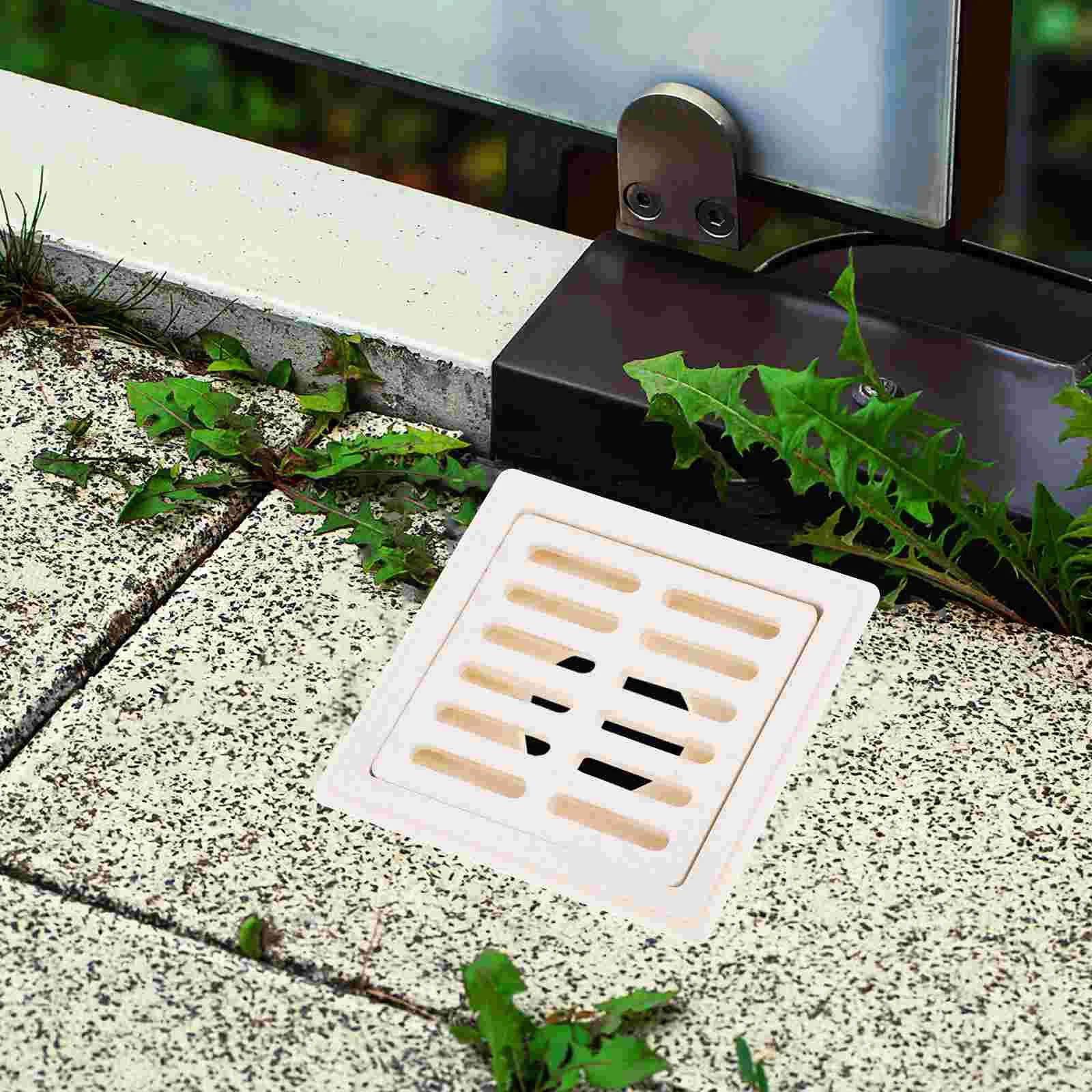 2 Pcs Drain Pipe Floor Square Shower Cover for Garden Basement Outdoor Roof Filter Convenient Bathroom Balcony