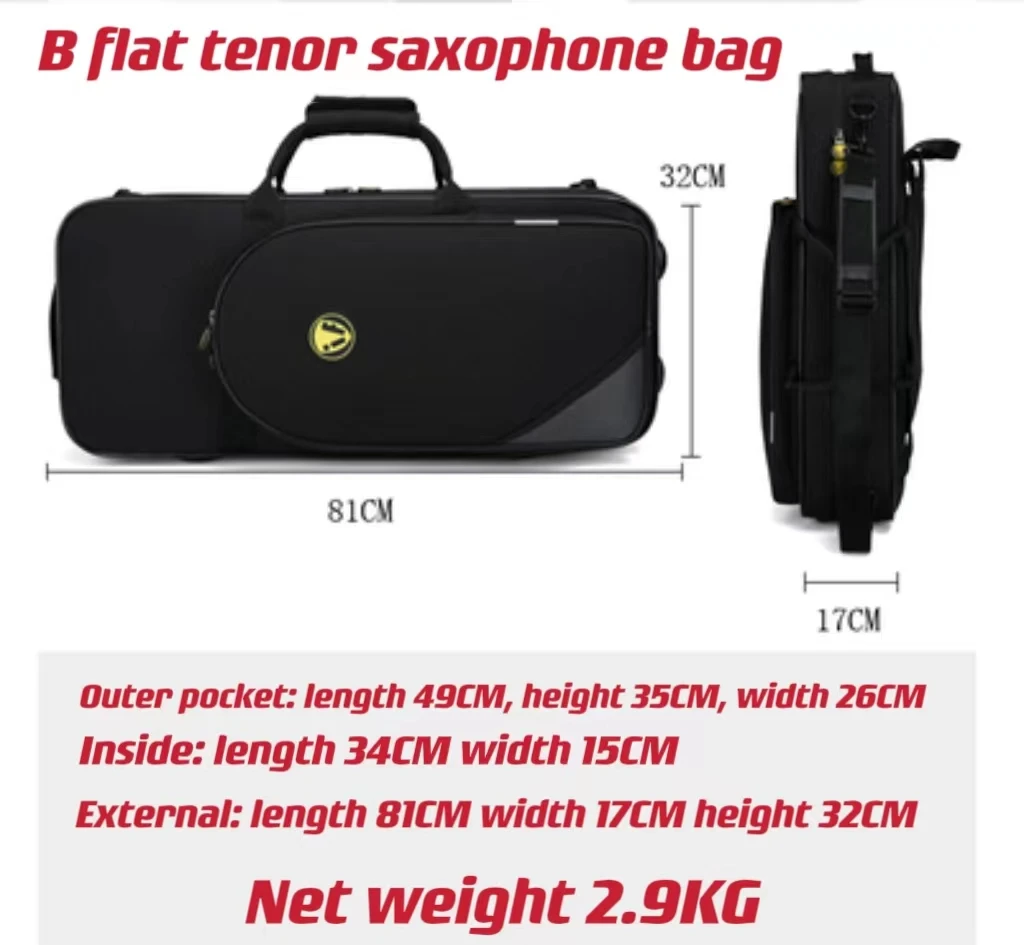Waterproof and fall-proof saxophone bag backpack with hard shell portable sub-tenor saxophone bag portable instrument IF