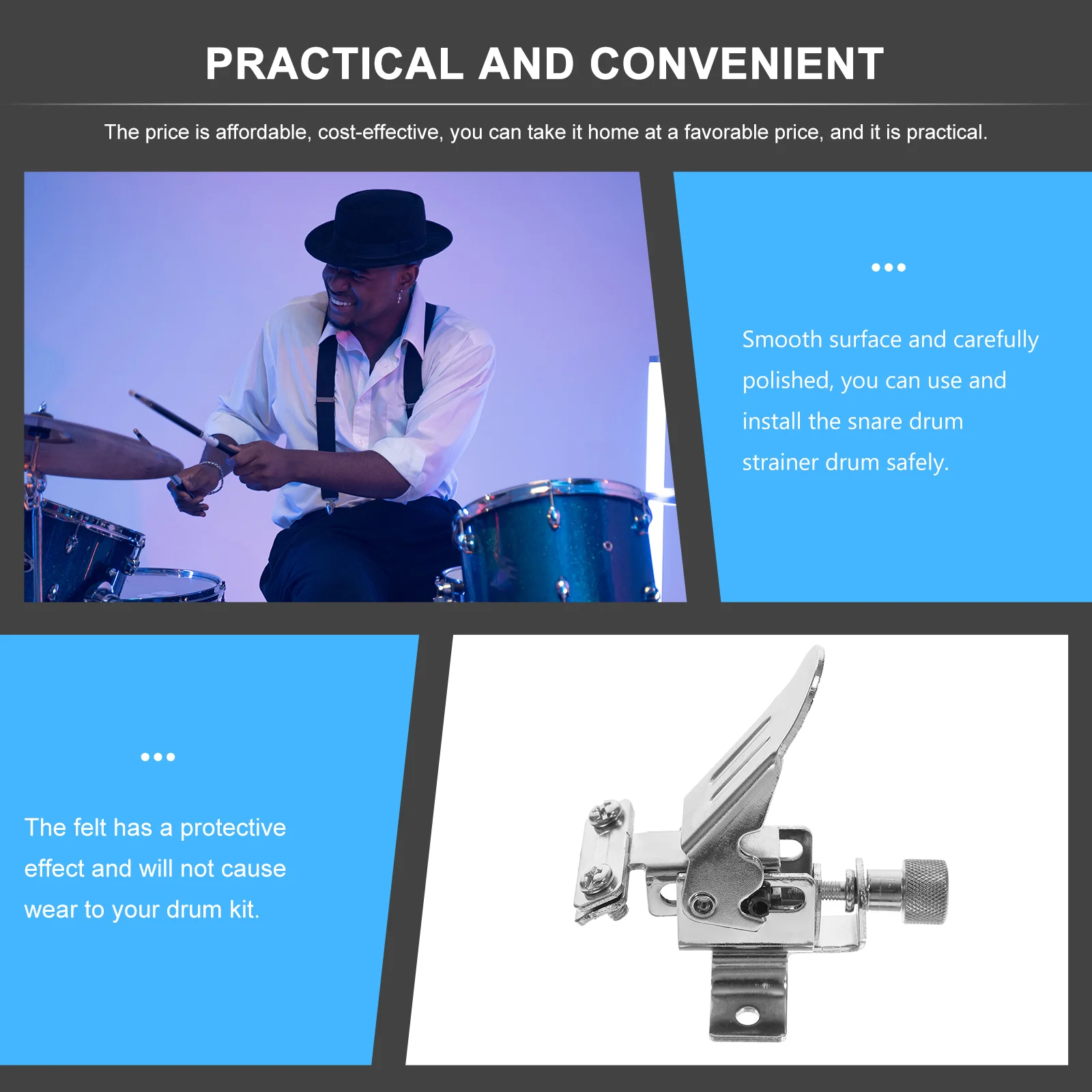 Durable Snare Drum Regulator Sturdy Snare Drum Strainer Jazz Set Parts Mellophone Accessories Wire Regulator Easy