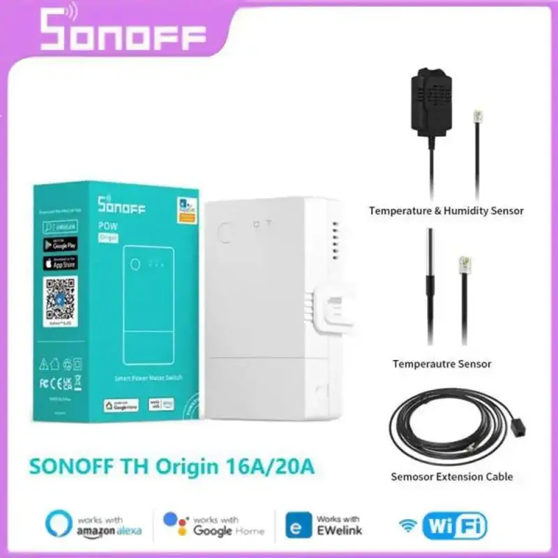 Sonoff Th Origin 16A 20A Sensore Di Temperatura E Umidità Aggiornamento Wifi Smart Home Monitoring Funziona Con Alexa Google Assistant