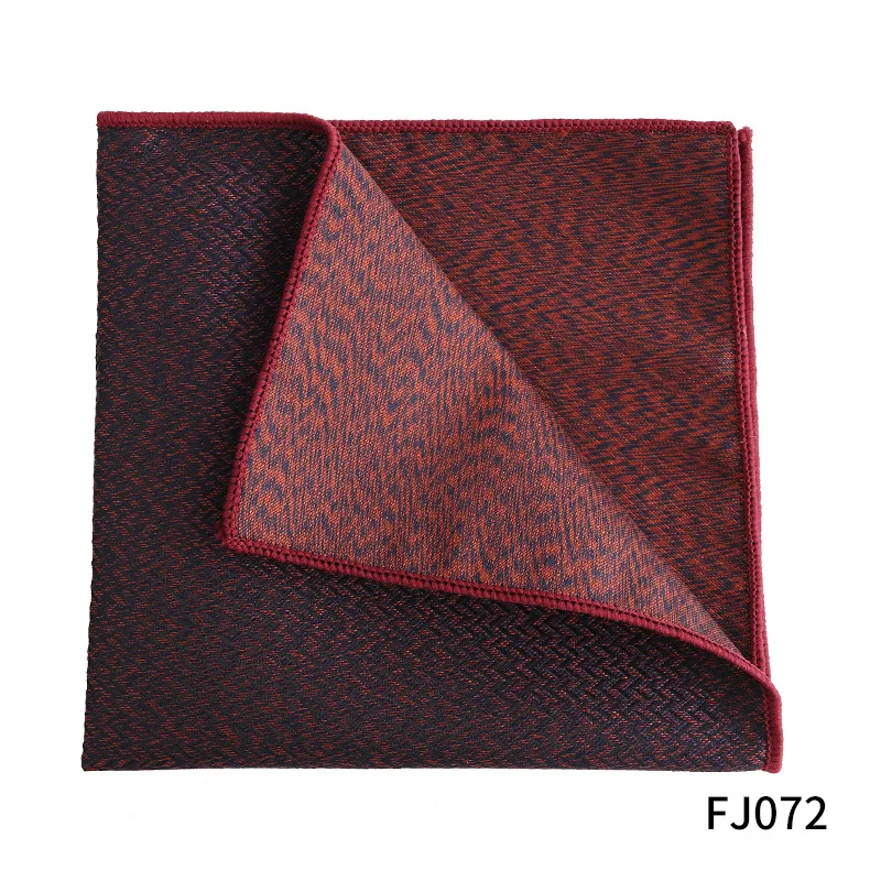 Pocket Square Silk Jacquard Woven Red Orange Handkerchief Fashion Men Suit Pocket Hanly Wedding Business Party Suit Set Handker