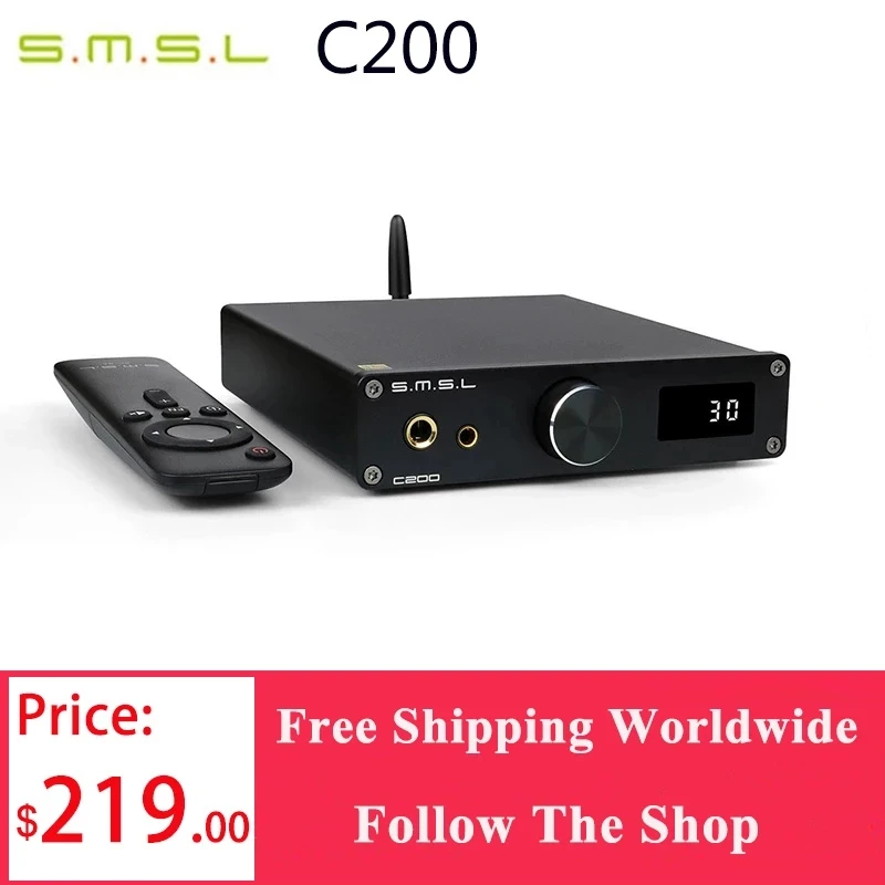 

SMSL C200 ES9038Q2M DAC Headphone Amp OPA1612A*4 TRS Balanced 4.4mm 6.35mm Output Bluetooth 5.0 DSD512 32Bit 768KHZ for PS4 PS5