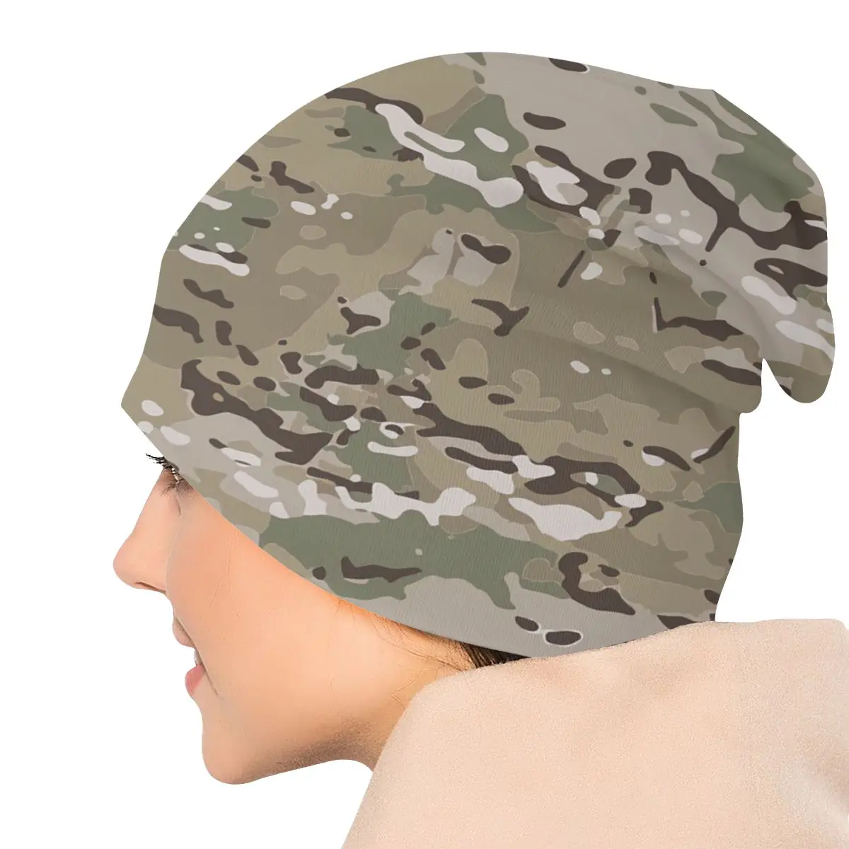 멀티캠 카무플라젬 보넷 옴므 야외 해골 얇은 비니 캡, 크리에이티브 원단 모자