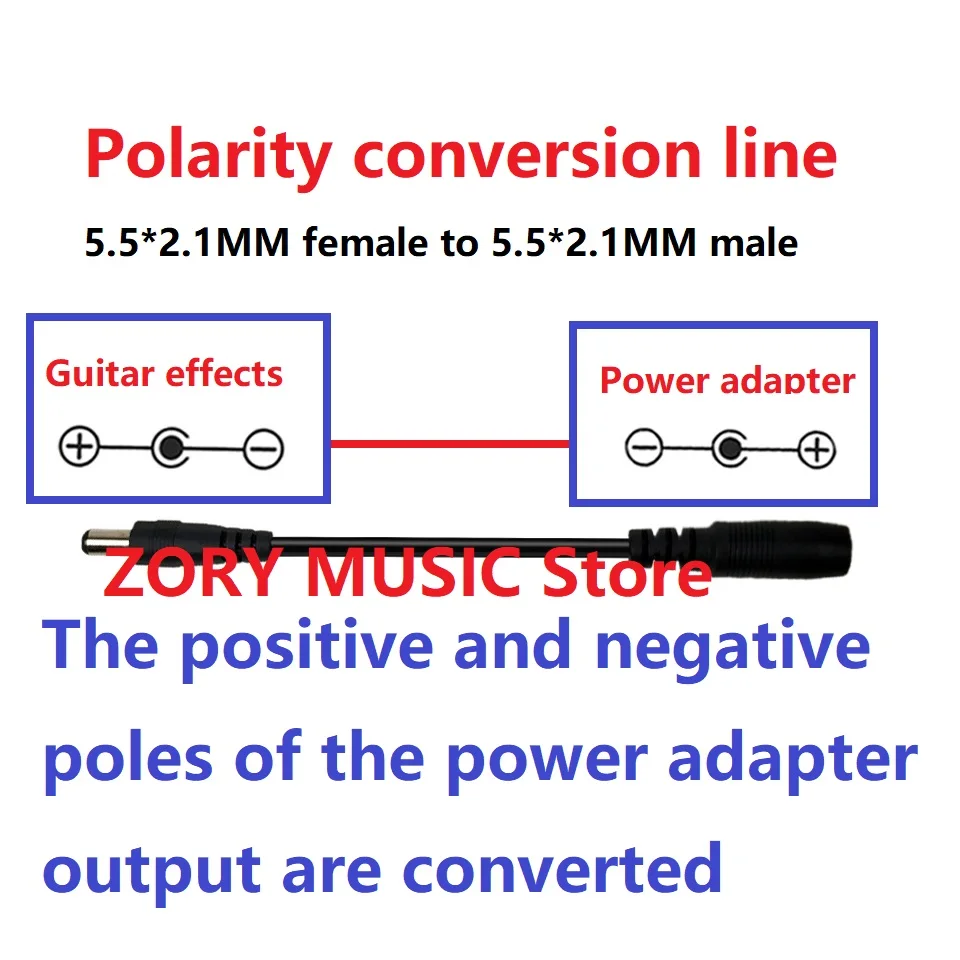 Elektrický kytara zprostředkovat polaritu konverze lanko bovdenu polaritu lanko bovdenu 5.5mm x 2.1mm stejnosměrný konvertor 9V energie šňůra kytara pedál energie šňůra