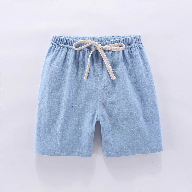 Kids Shorts 1pcs Cotton Linen Summer Kids Shorts Girl Solid Color Short Baby Casual Pant Children Short Pant Boy Sport Clothing Outwear