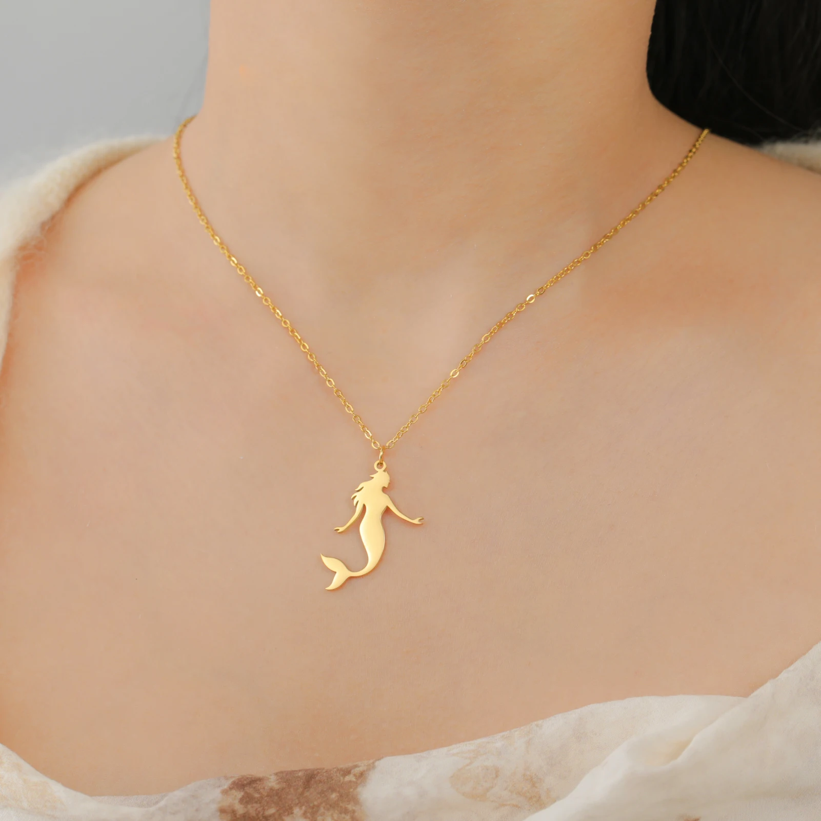 Schöne Edelstahl Märchen Meerjungfrau Charms Diy Armband Halskette Ohrring Anhänger Schmuck Machen Zubehör Großhandel – Detail 5