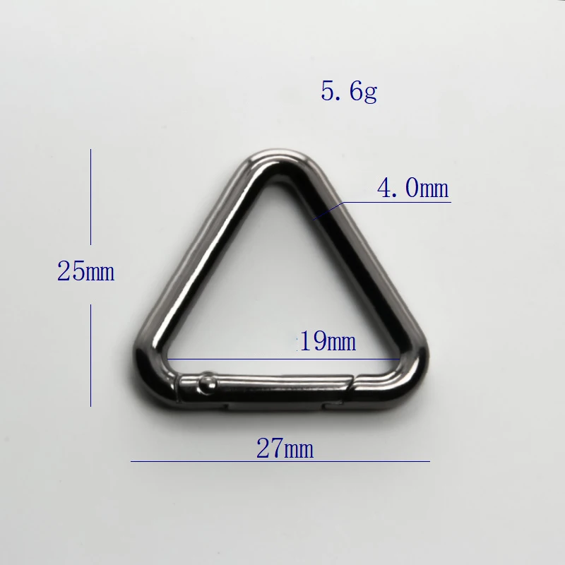 Metal Triangle Spring Gate O Ring Openable Leather Bag Handbag Belt Strap Buckle Connect Keyring Pendant Keychain Snap ClaspClip