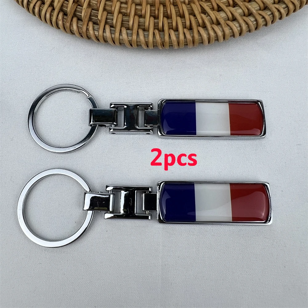 Portachiavi Per Auto 2 Pezzi Portachiavi In Lega Emblema Metallo Francia Falg Tag Per Renault Peugeot Citroen Ds Alpine Talbot Dacia Accessori Auto