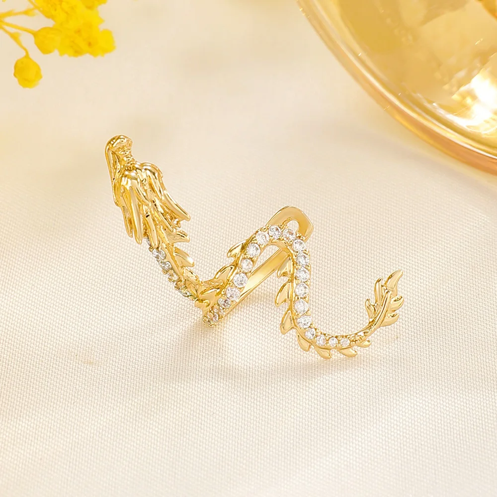 1pcs Vintage China Loong Dragon One Side Ear Cartilage Clip Fake Piercing Earring For Women Men Fashion Jewelry Halloween ear clip earrings,clip earrings,ear clip