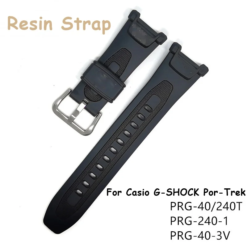 

Resin Watch Strap Accessories for Casio G-SHOCK Pro-trek PRG-40T PRG-240T PRG-240-1 PRG-40-3v Watch Band Replacement with Logo