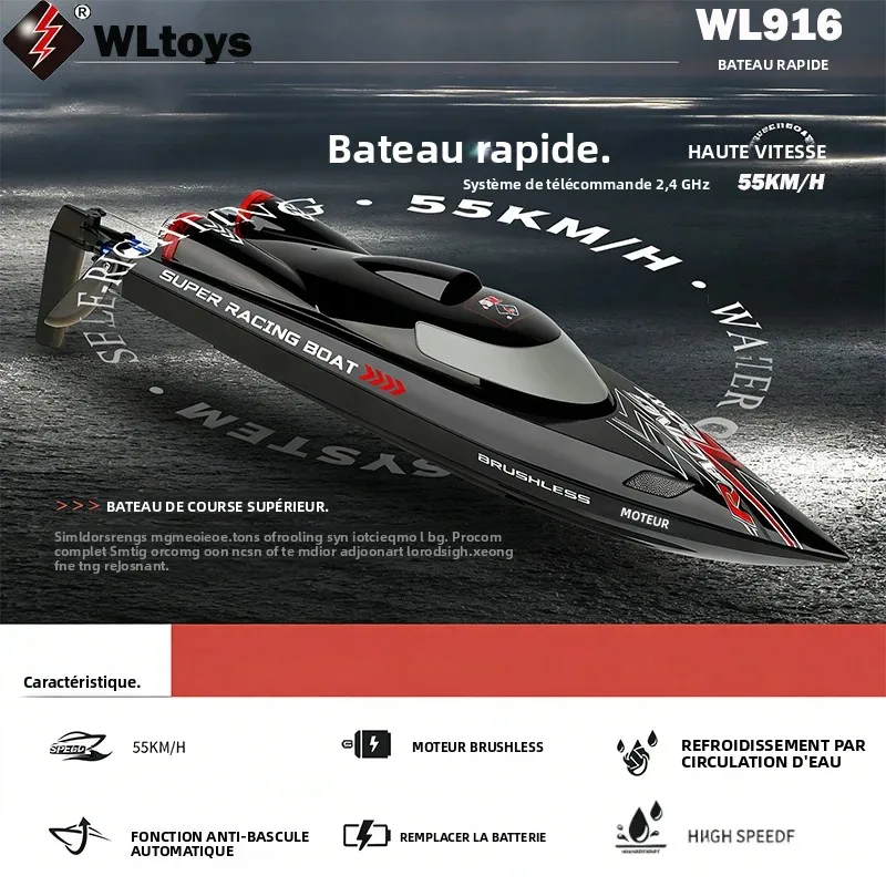 WLtoys WL916 Bateau RC Brushless 55km/h 150m Portée