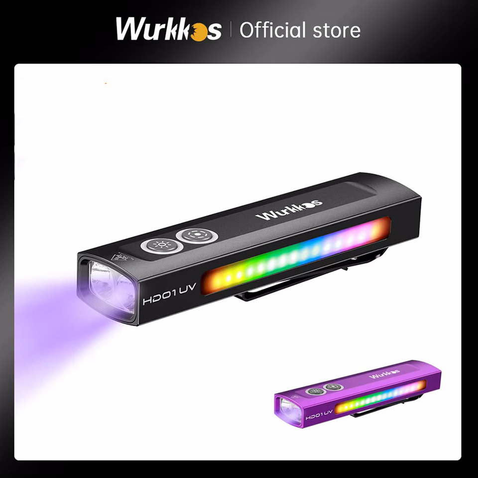 Wurkkos HD01 UV Multifunctional EDC Flashlight 1200 LM with 365nm UV light White flood 90CRI LED Side RGB Lights IP65 Waterproof