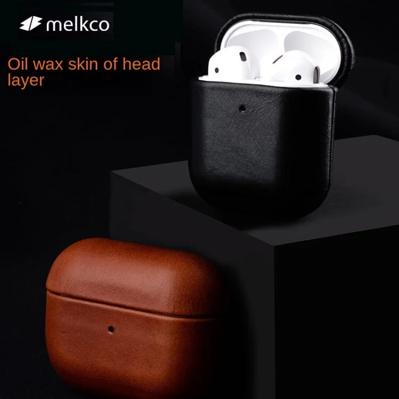 

Роскошный чехол Melkco из натуральной воловьей кожи для Airpods Pro 2, Винтажный чехол для наушников AirPods 3, 2, 1 Pro