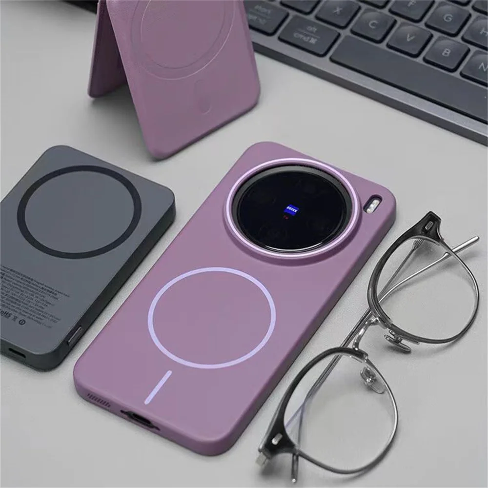 Luxury Slim Matte Shockproof Phone Case with Magnetic Wireless Charging Compatibility