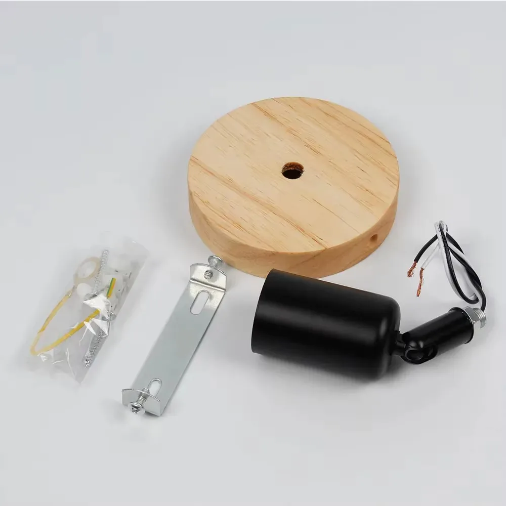 Retro Indoor Modern Bedside Retro Interior E27 Bracket Light Lighting Bedroom Living Room Home Wood LED Wall Lamp