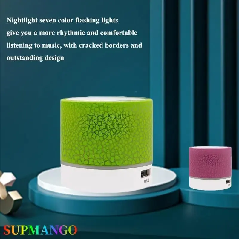 Bluetooth Speaker Mini Portable Car Audio A9 Dazzling Crack LED Wireless TF Card