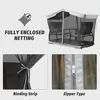 Aluminum Frame 4-Seat Outdoor Glider Bench with Canopy Sling Seat Retro Metal Patio Swing Chair Garden Furniture 6