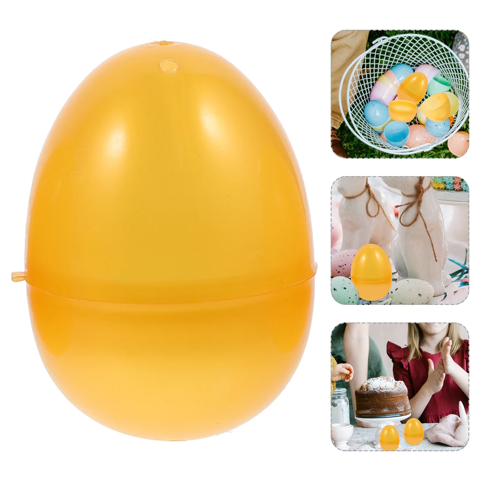 

12 Pcs Golden Lottery Refillable Plastic Empty Eggs Gift Party Supply Decorations Openable