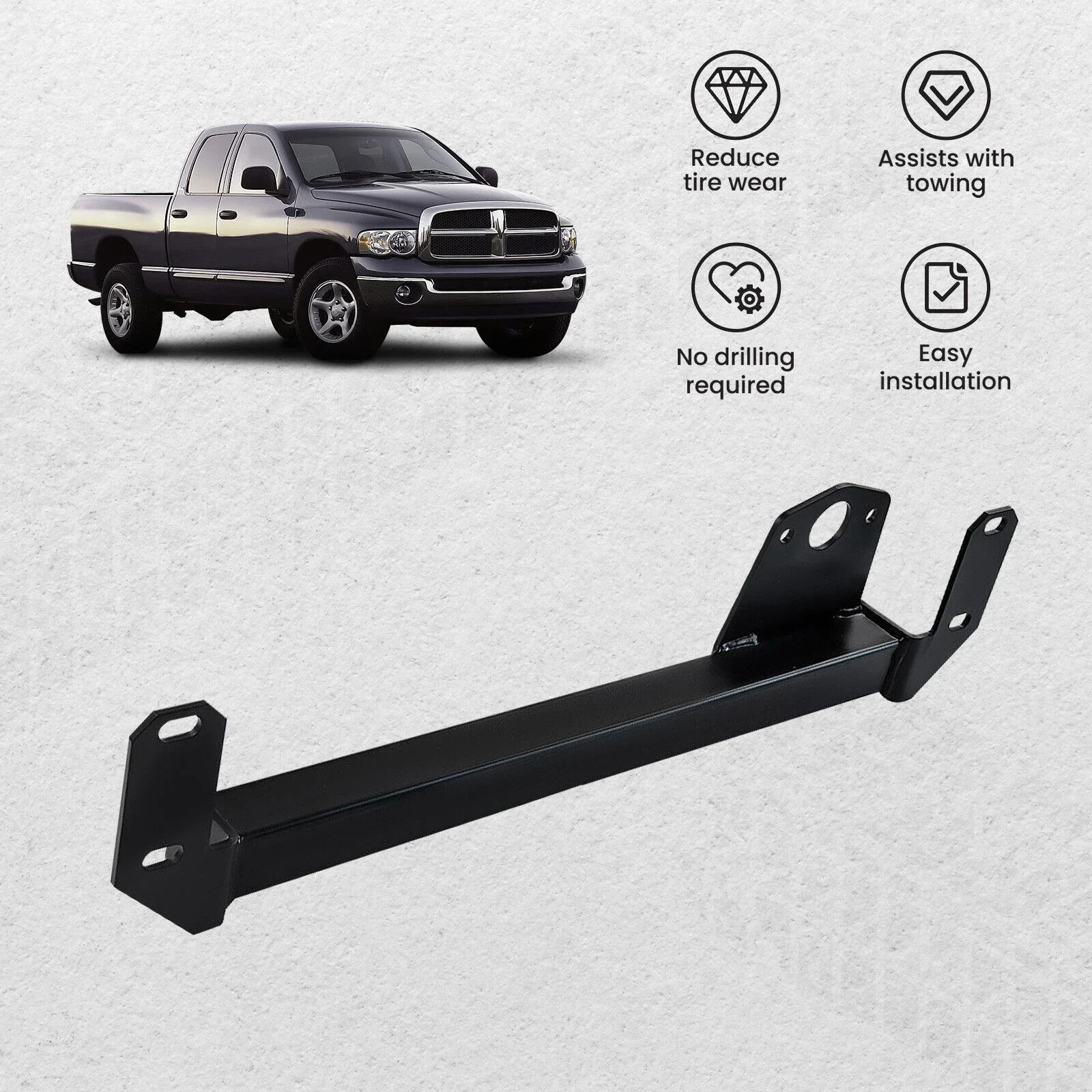 Racing Car Steering Gear Box Stabilizer Brace Bar 4WD 4x4 For 94-02 Dodge Ram 1500 2500 3500 Black #1032004 Transmission Rebuild