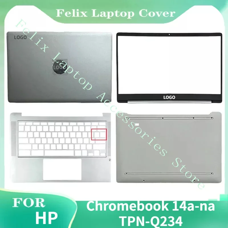 Nuovo Per Hp Chromebook 14A-Na Tpn-Q234 Replacemen Accessori Per Laptop Cover Posteriore Lcd Con Logo/Fondo Blu; Grigio Argenteo