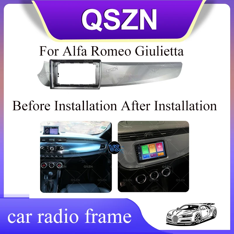 

Alfa Frame Auto Radio Fascia For Alfa Romeo Giulietta 2010 -2014 Left car Multimedia player Frame with canbus box power cable