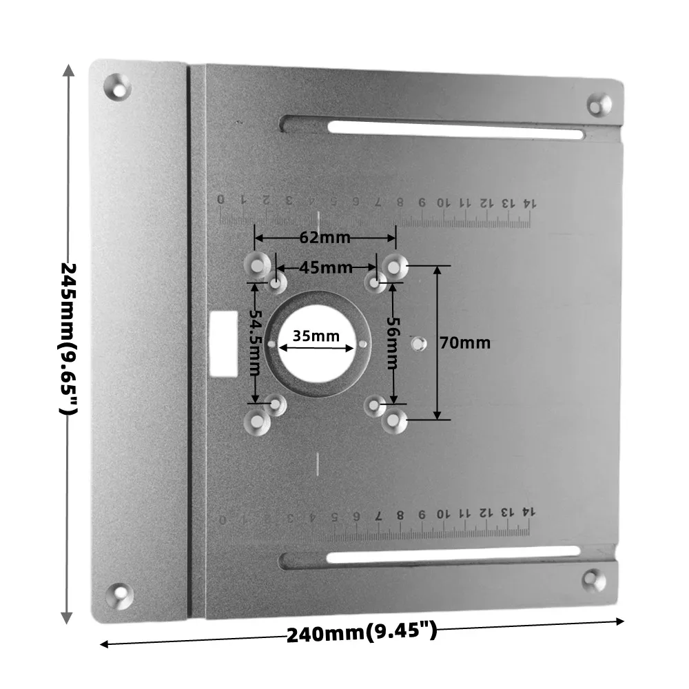 Aluminium router table insert plate with miter gauge guide electric wood milling flip board table saw woodworking workbench woodworking tools router table insert plate