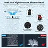 All metal 10 inch rain shower head, square shower head combination, high pressure handheld shower wand, 16 inch adjustable 5