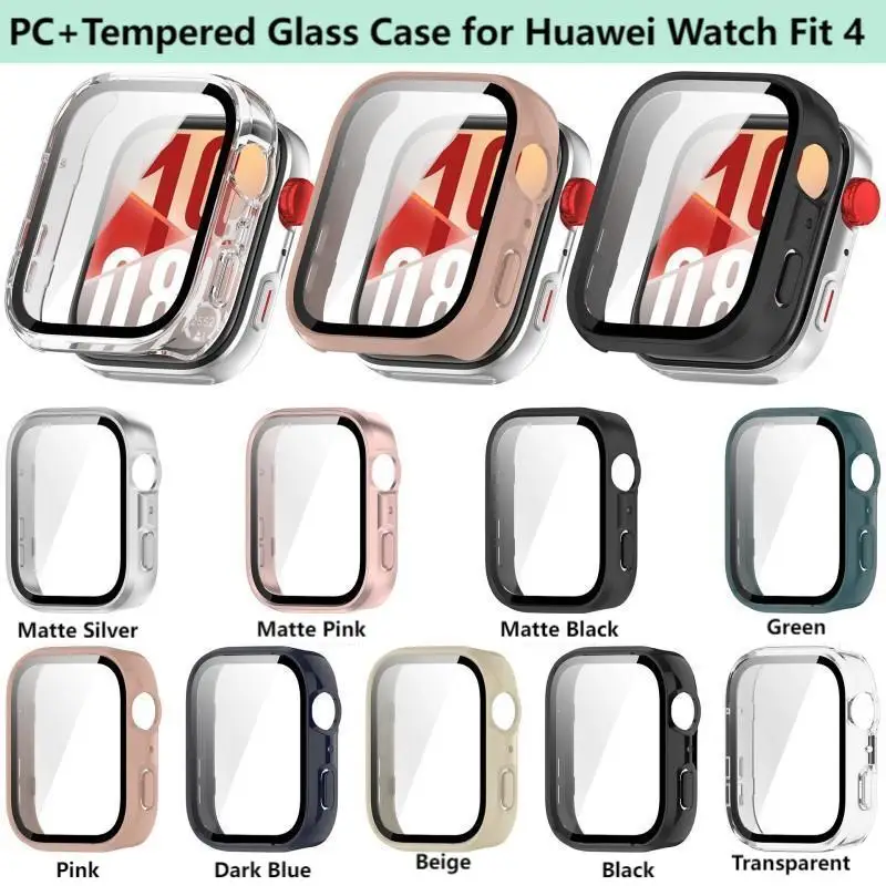 Tempered Glass Screen Protector Case - Hard PC Bumper Cover