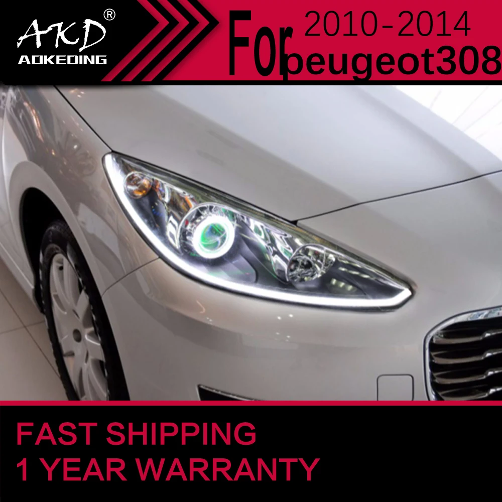 Car Lights for Peugeot 308 LED Headlight 2010 2014 Peugeot 308 Head