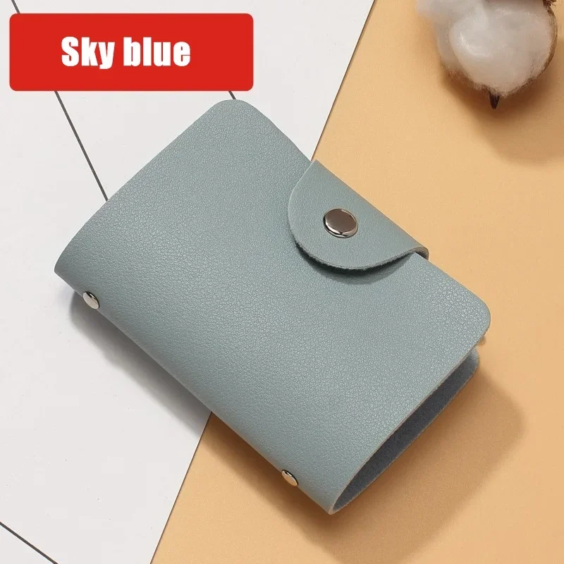 Women's Slim PU Leather Anti-Theft Card Holder Wallet with Coin Purse
