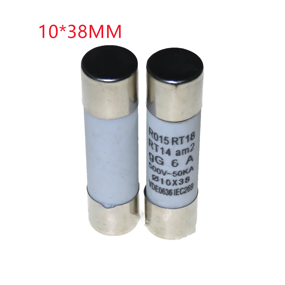 5pcs 10*38 R015 RT18 Fast Blow Tube Fuses mm 500V 1A 2A 3A 4A 5A 6A 8A 10A 16A 20A 25A 32A Fuse Ceramic fuse