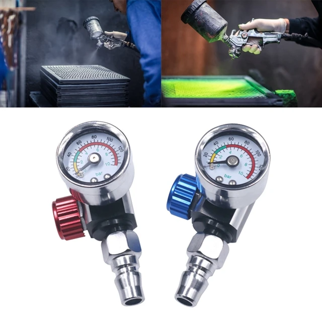 1/4” Spray Paint Gun-Pressure Regulator with Gauge Easy to Install for Air Tools 3