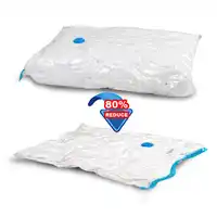 5 Pack Vacuum Compression Bags For Clothes 40x60cm 60x80cm 80x120cm Transparent Plastic Double-Zip Seal Airtight Storage Bag 1