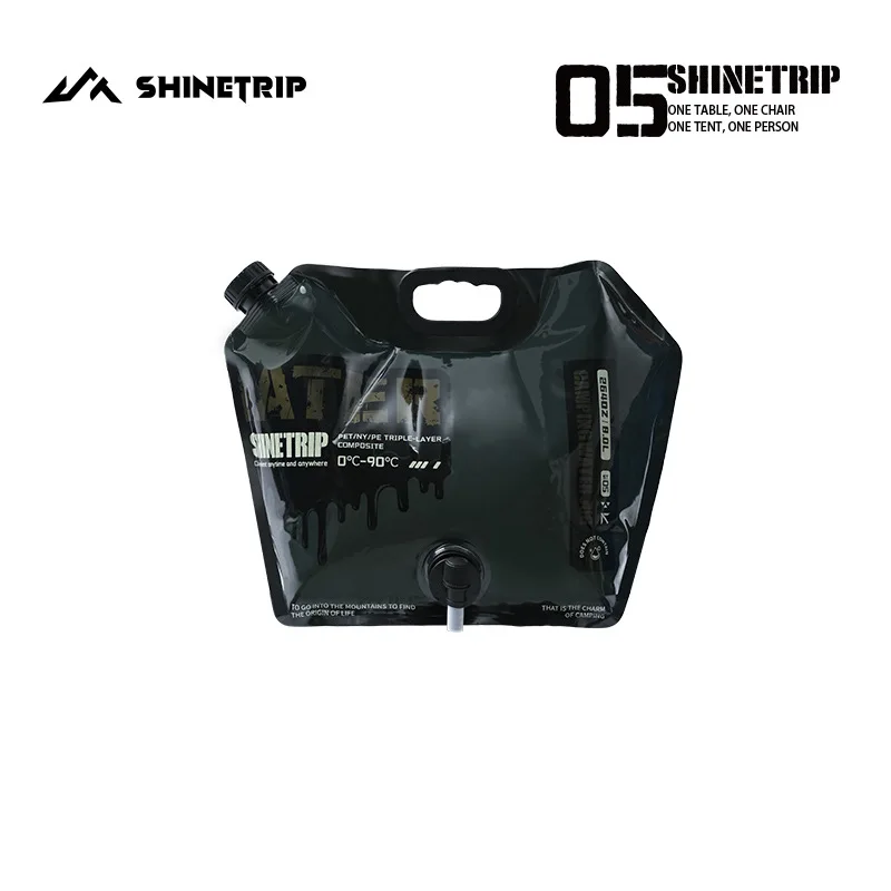 2PCS 야외 캠핑 물 저장 가방 ShineTrip 8L 용량 피크닉 하이킹 여행 휴대용 접이식 식품 등급 물 가방